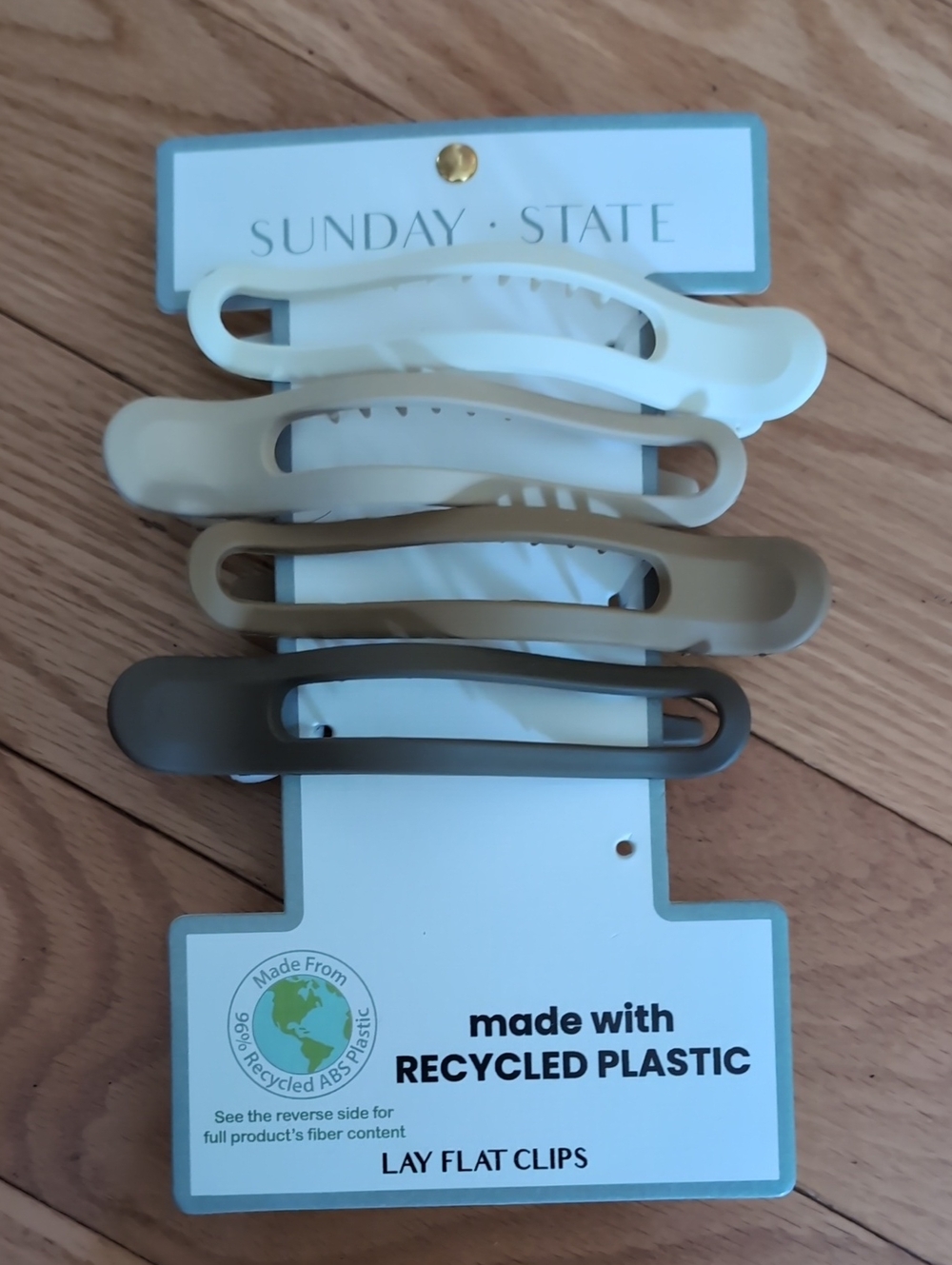 Neutral Lay Flat Hair Clips - 4-Pack (White, Cream, Tan, Gray)